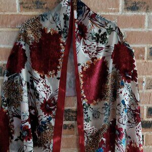 Simply Noelle Burn Out Velvet/Vicose Floral Shawl